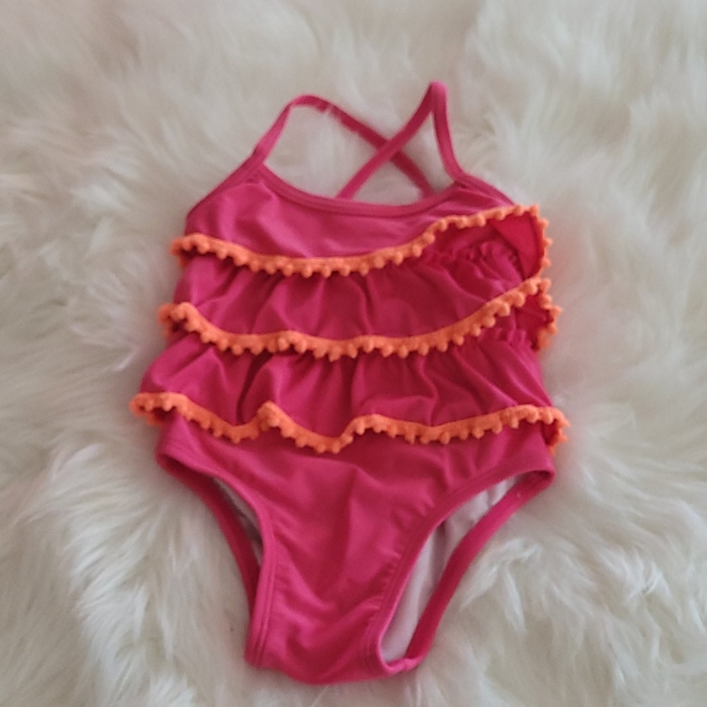 CIRCO pink ruffle swimsuit 6/9mon - Picture 1 of 4
